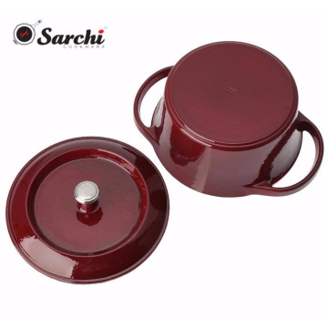 Round Enameled coating cast iron casserole dish with lid